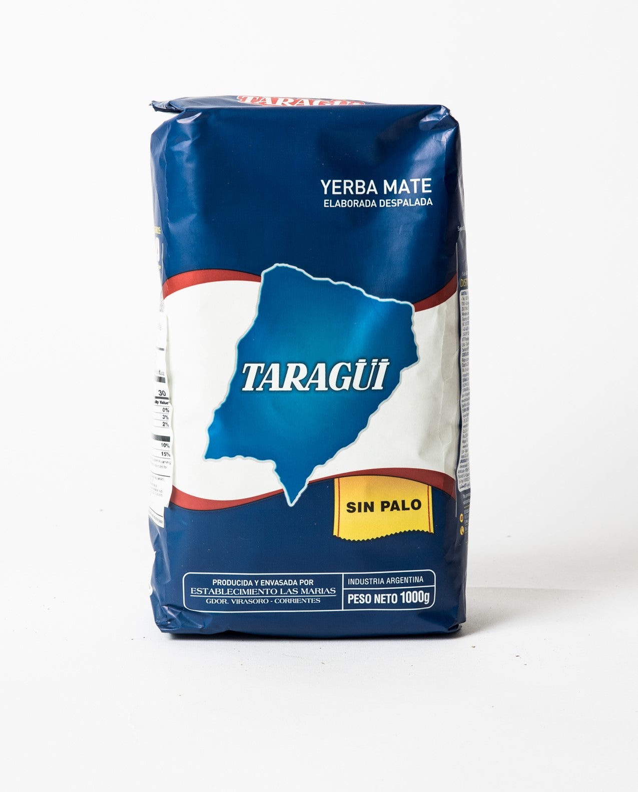 Yerba Mate 1kg Taragui Blue sin palo (without stems) - Chile Mojo
